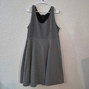 Lane Bryant Polka Dot Fit & Flare Dress 18 Black White Retro Rockabilly